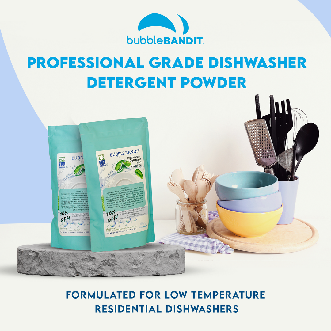 Travel Size “Sample” Bag (16 oz.) Bubble Bandit Dishwasher Detergent for Spotless Dishes and Glassware in Hard Water