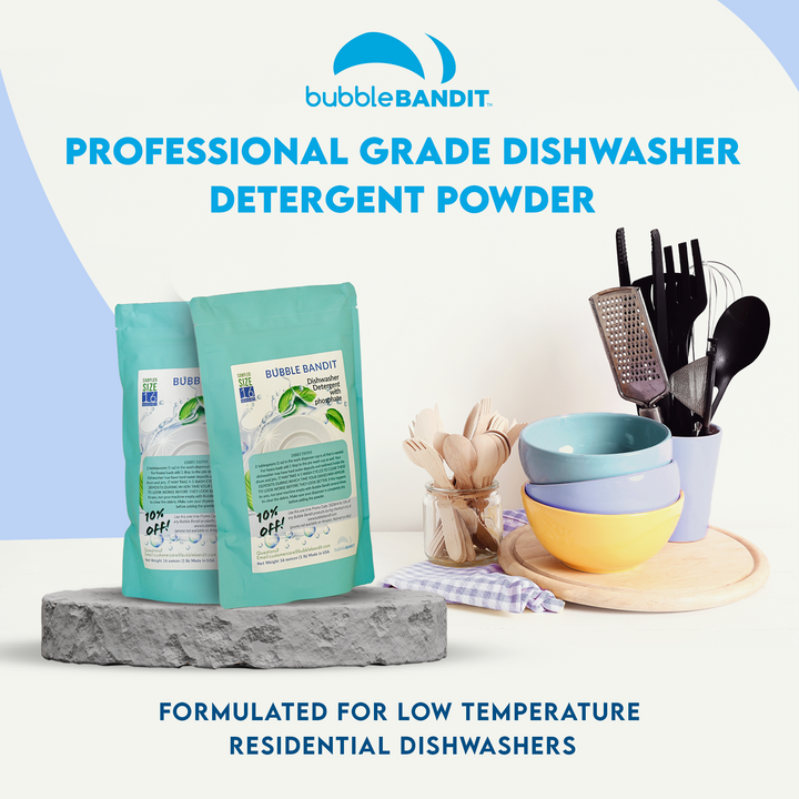 Travel Size “Sample” Bag (16 oz.) Bubble Bandit Dishwasher Detergent for Spotless Dishes and Glassware in Hard Water