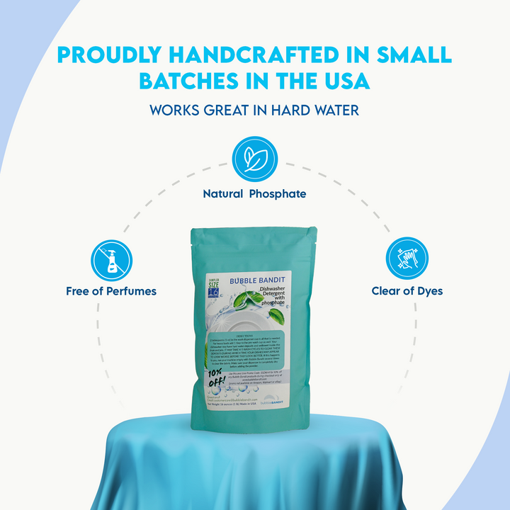 Travel Size “Sample” Bag (16 oz.) Bubble Bandit Dishwasher Detergent for Spotless Dishes and Glassware in Hard Water