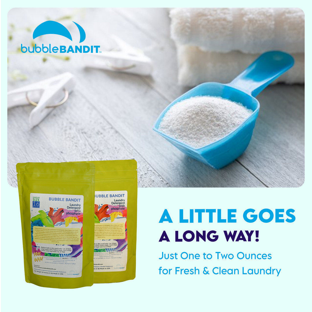 Travel Size “Sample” Bag (16 oz.) Bubble Bandit High-Performance Laundry Detergent – Fresh Clean Scent – Safe for All Fabrics, Greywater & Septic Systems